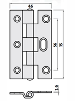 Hinge Security Stainless Steel 76 x 46 x 1.6mm