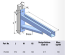 Cantilever HDG Braced Bracket 470mm