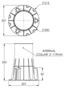 FYA-DEFENCE Stackwork High Cast-In Fire Collar 65mm -100mm SNAP H100S-RR