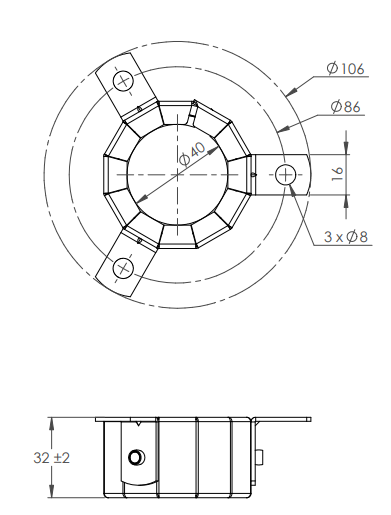 FYA-DEFENCE Pex / Conduit / PPVC Retrofit Collar 16-32mm SNAP 32R