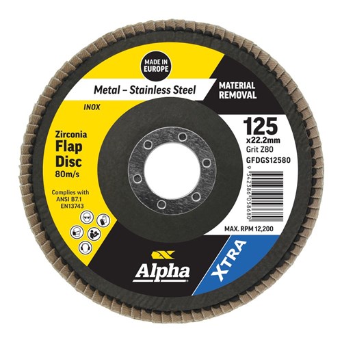 Flap Disc 125mm x 22mm x 80 Grit - Gold Series