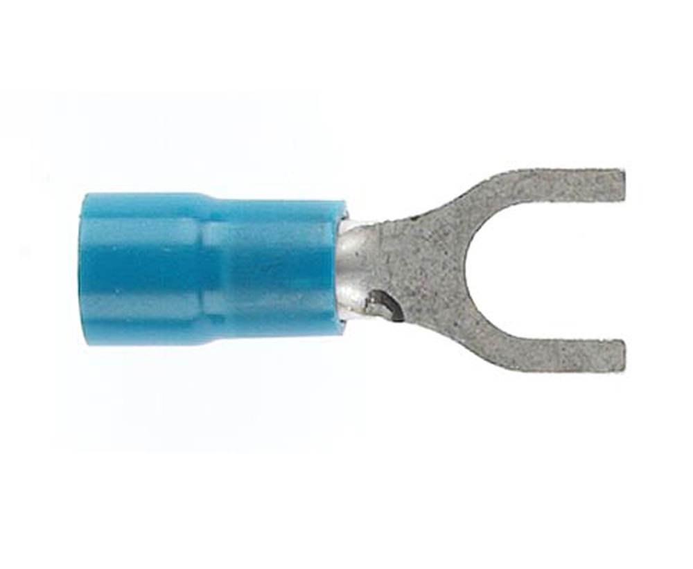 Forked Spade 4mm Blue