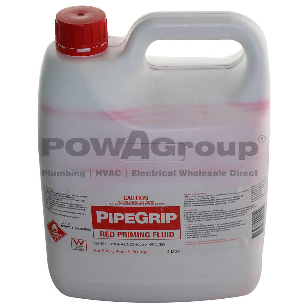 PVC Priming Fluid - Red - Pipe Joining 4L