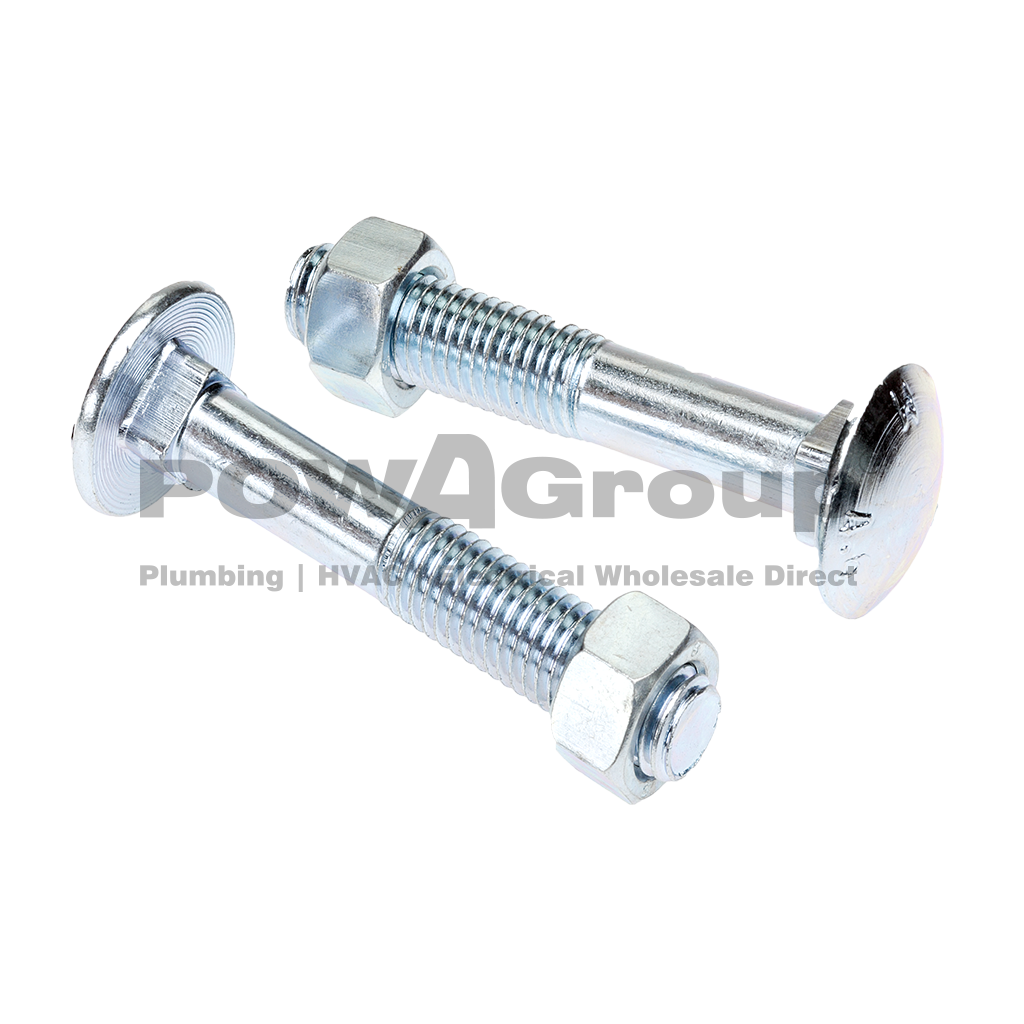 Cup Head Bolt &amp; Nut Z/P 6mm x 25mm