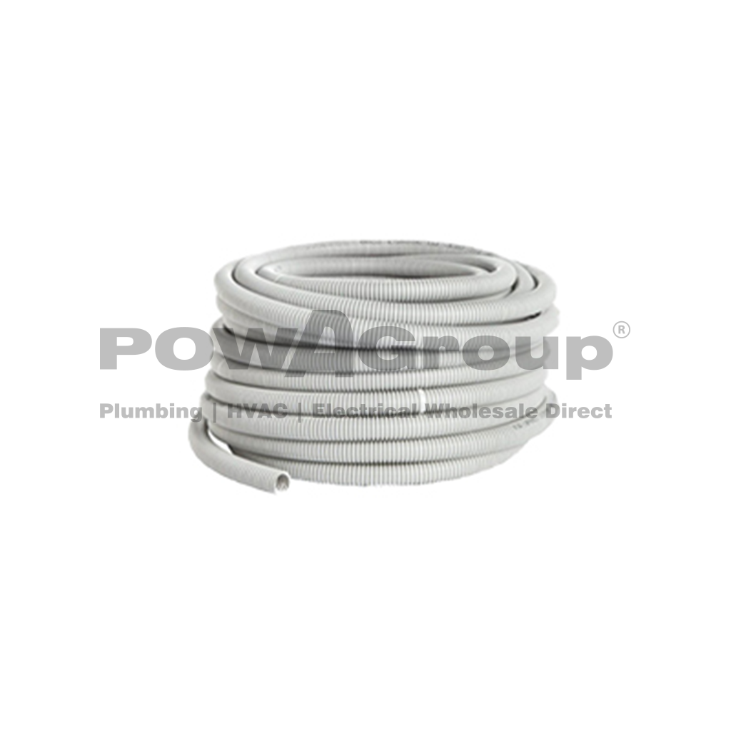 Conduit Corrugated POWACITY Flexible 32mm x 25 mtr Roll Grey Medium Duty (Suitable for 16/20mm Pex)