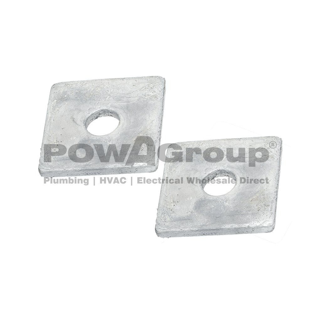 Washer Square Flat Hot Dip Galvanised M10-M12 x 40mm x 40mm x 5mm