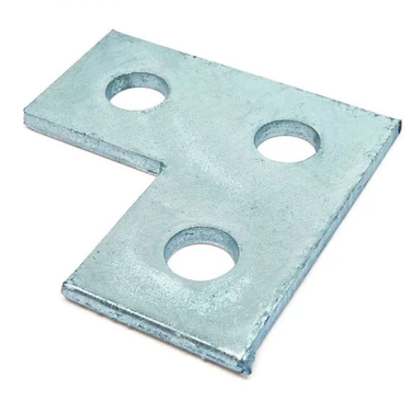 Right Angle Bracket Flat L Plate 3 Hole HDG