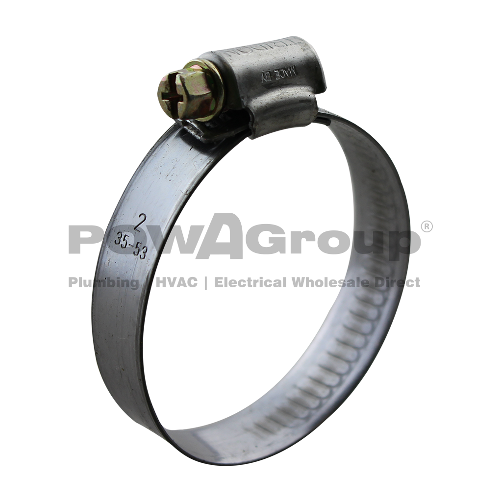 Hose Clamp Worm Drive 35mm - 53mm Solid