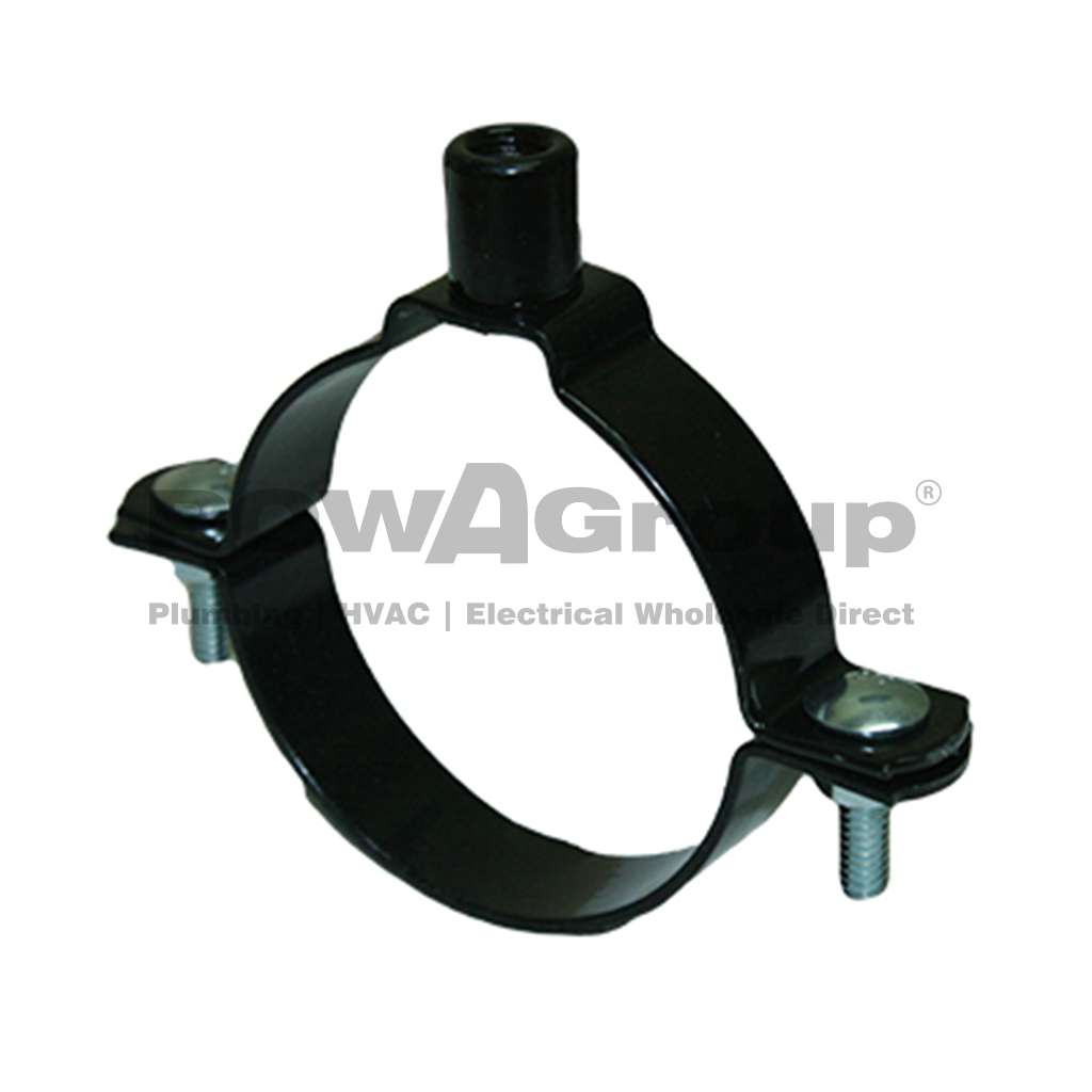 Welded Nut Clamp HDPE 250mm (250.0mm OD) Black Powder Coated M12 