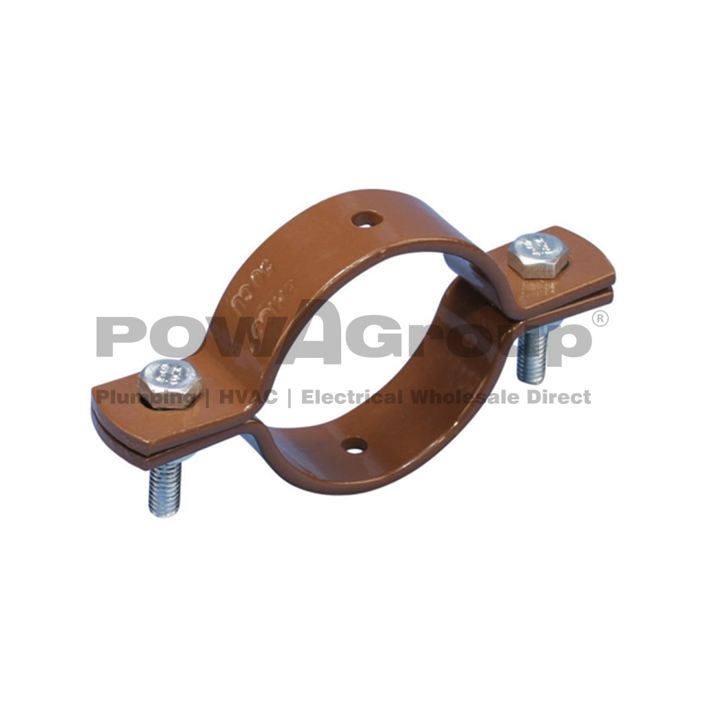 Double Bolted Clamp CU P/Coated Brown 20mm NB 19.1mm OD