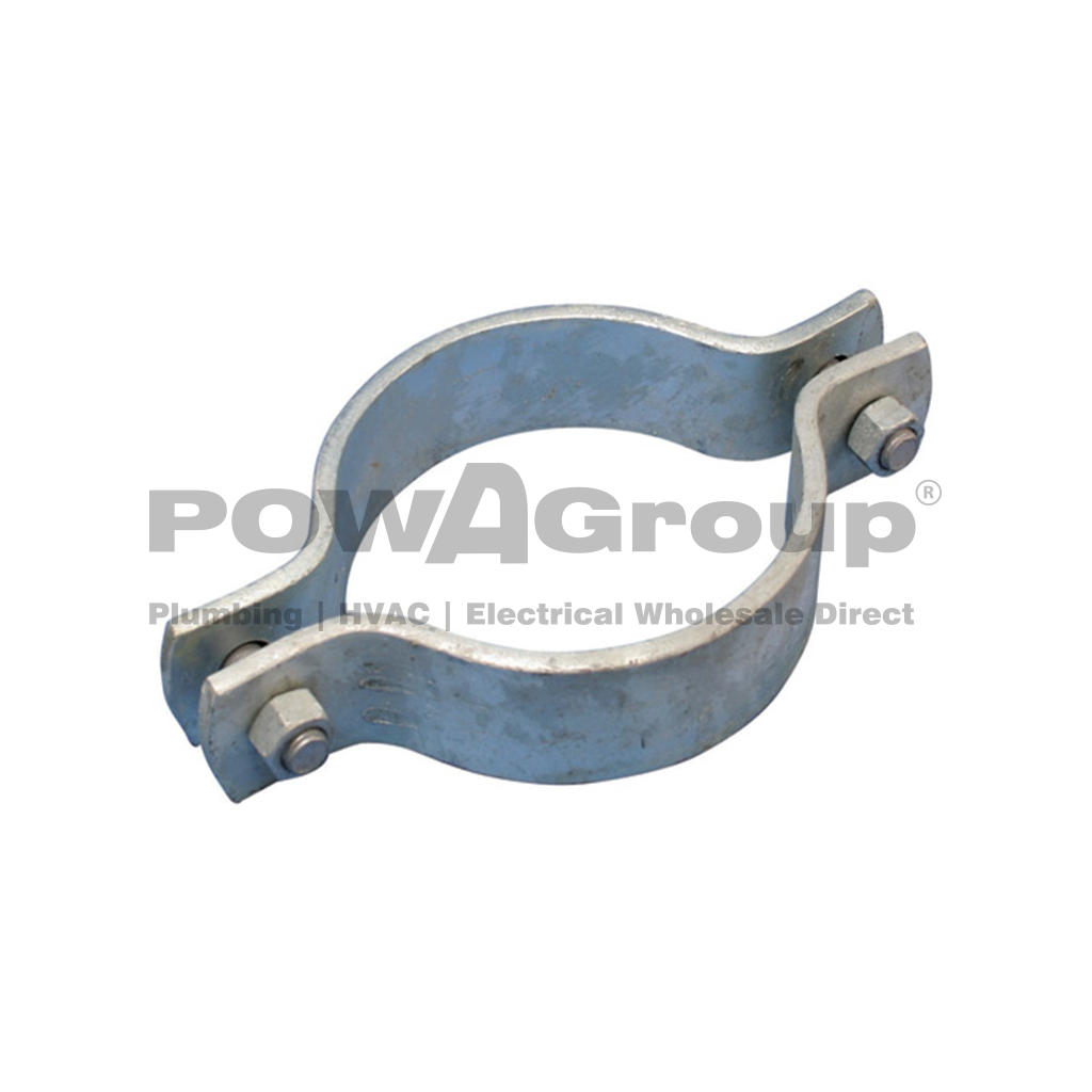 Double Bolted Clamp GAL FINISH HEAVY DUTY (40 x 6mm) 100mm NB (114.3 OD)