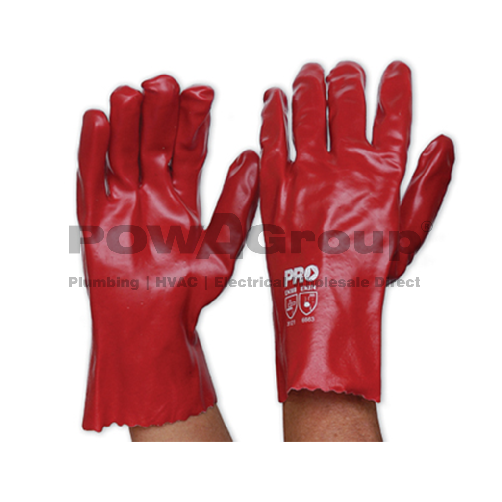*PO* Glove Red PVC Short 27cm