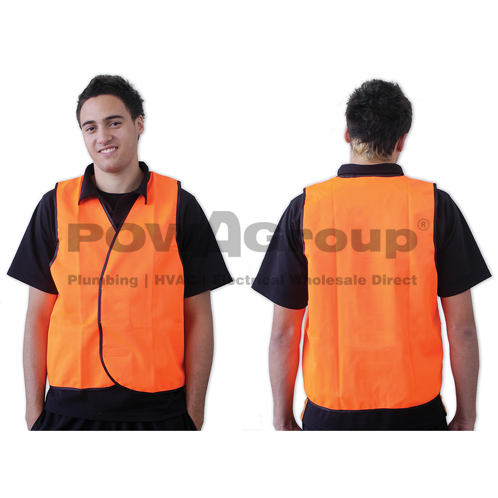 *PO* High Visibility Safety Vest - Orange - Plain - Large