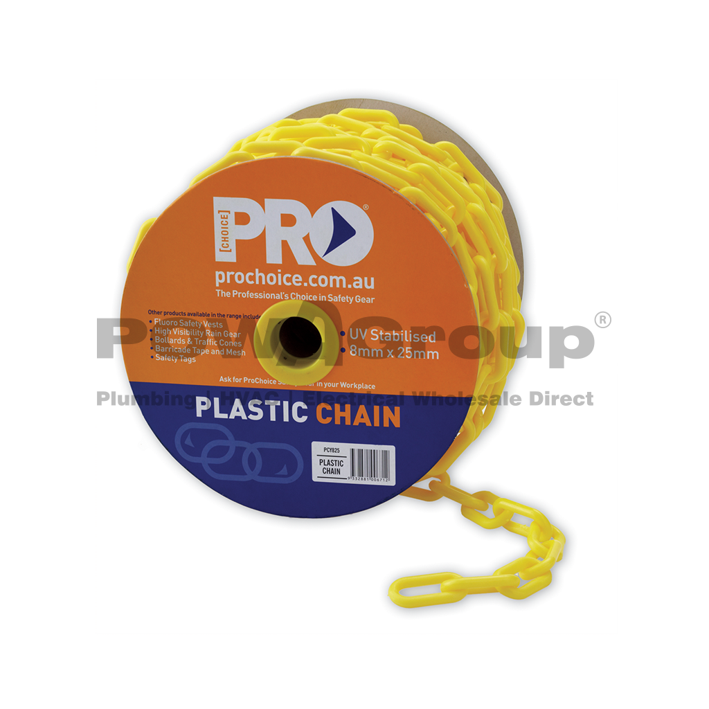 *PO* Chain Yellow Plastic Safety 25mtr Roll