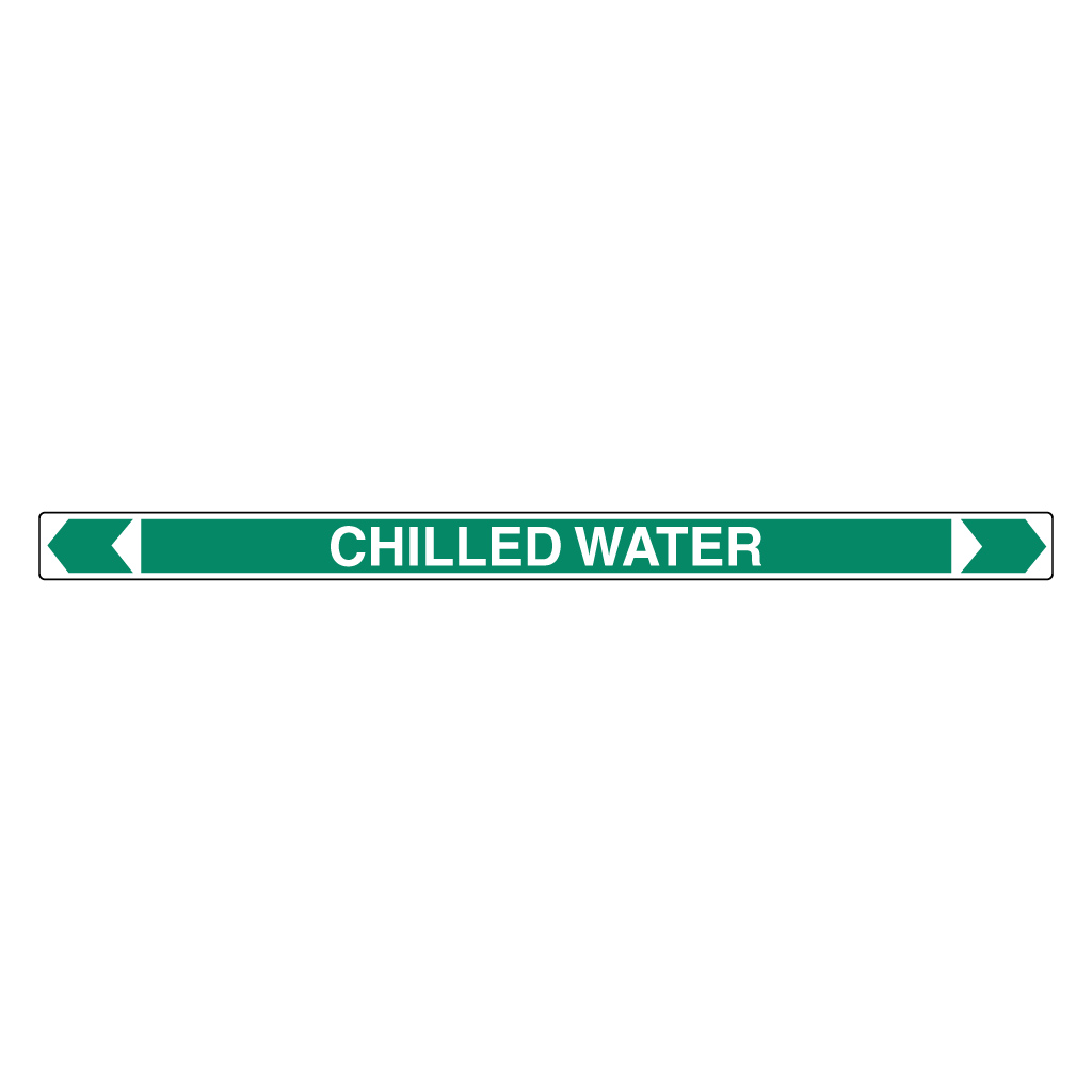 Pipe Marker ;- Chilled Water 40mm x 400mm(G)