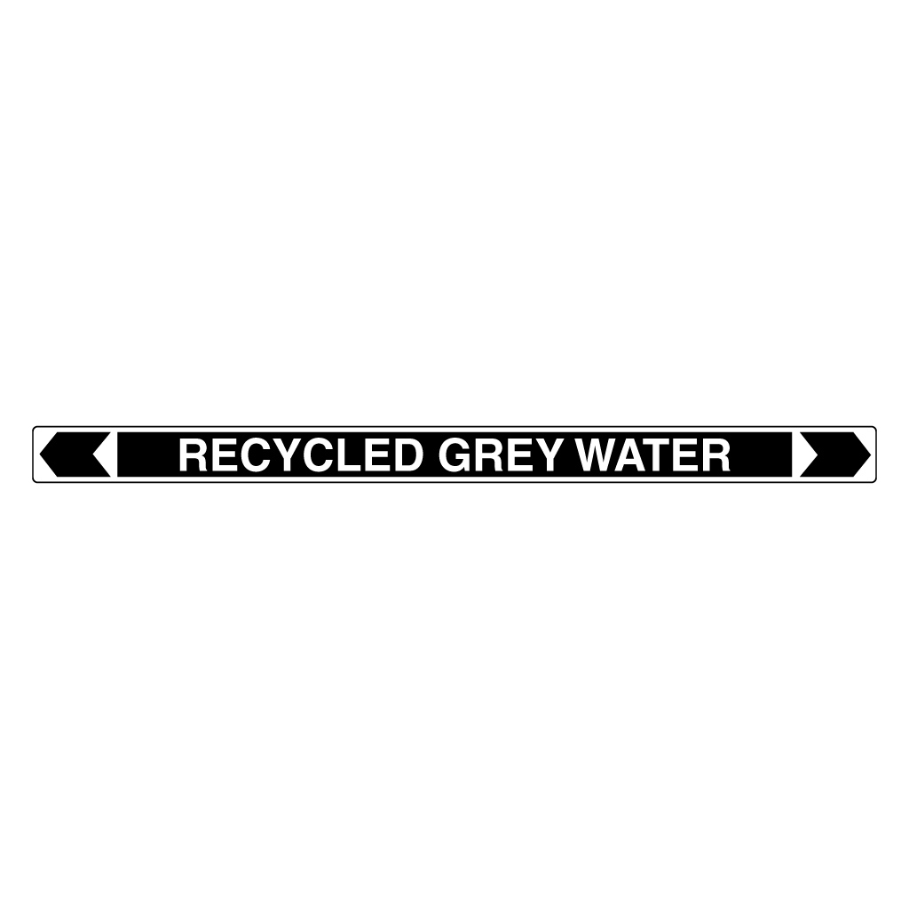 *PO* Pipe Marker ;- Recycled Grey Water 25mm x 380mm (B)