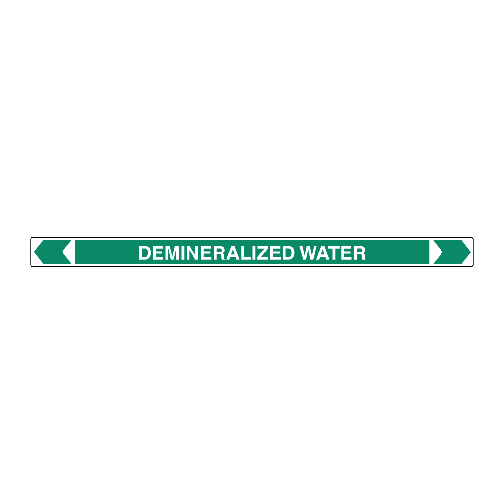 *PO* Pipe Marker ;- Demineralized Water 25mm x 380mm (G)