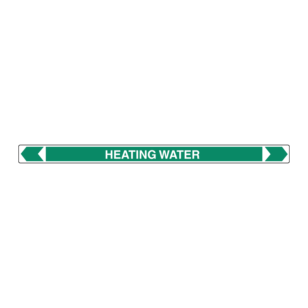 *PO* Pipe Marker ;- Heating Water 50mm x 380mm(G)