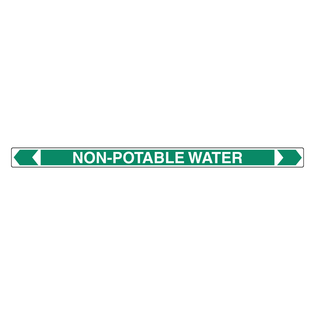 *PO* Pipe Marker ;- Non-Potable Water 50mm x 380mm(G)