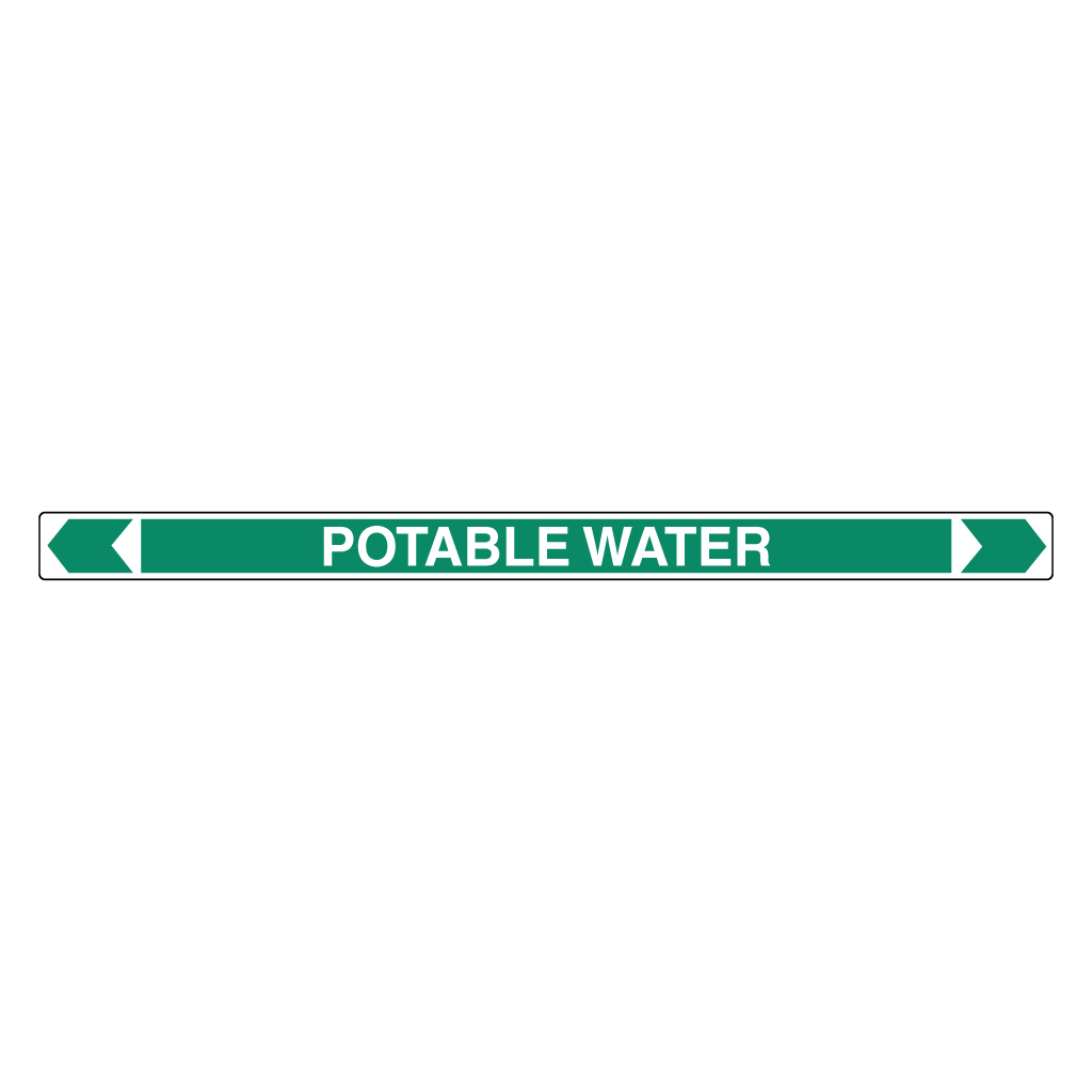 Pipe Marker ;- Potable Water 40mm x 400mm(G)