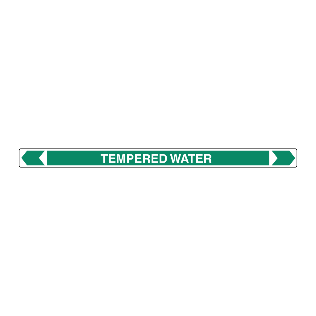 *PO* Pipe Marker ;- Tempered Water 25mm x 380mm(G)