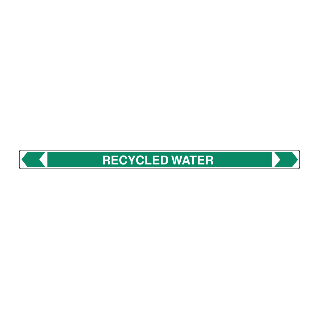 *PO* Pipe Marker ;- Recycled Water 25mm x 380mm(G)