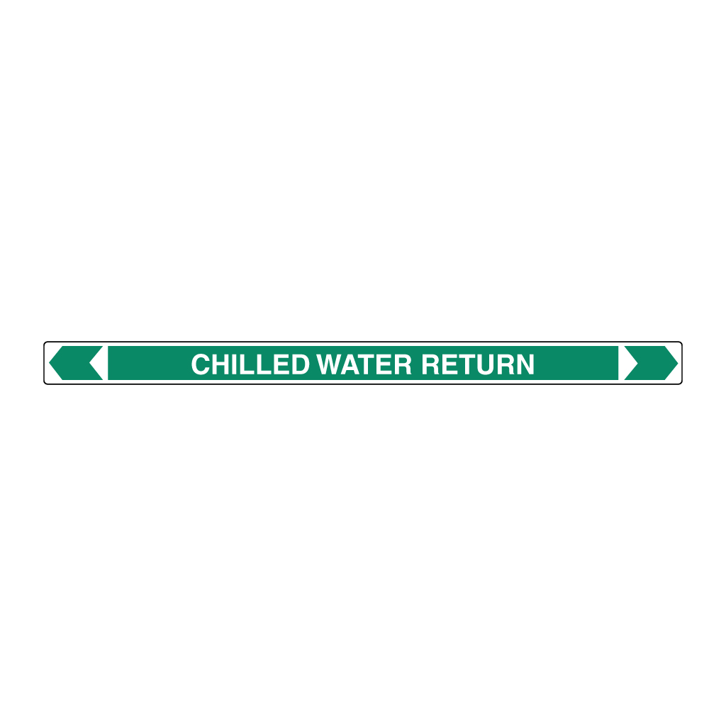 Pipe Marker ;- Chilled Water Return 40mm x 400mm(G)