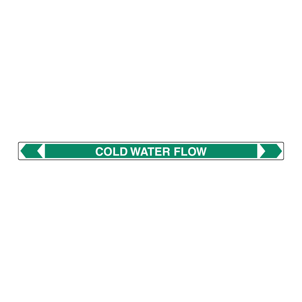 *PO* Pipe Marker ;- Cold Water Flow 50mm x 380mm(G)