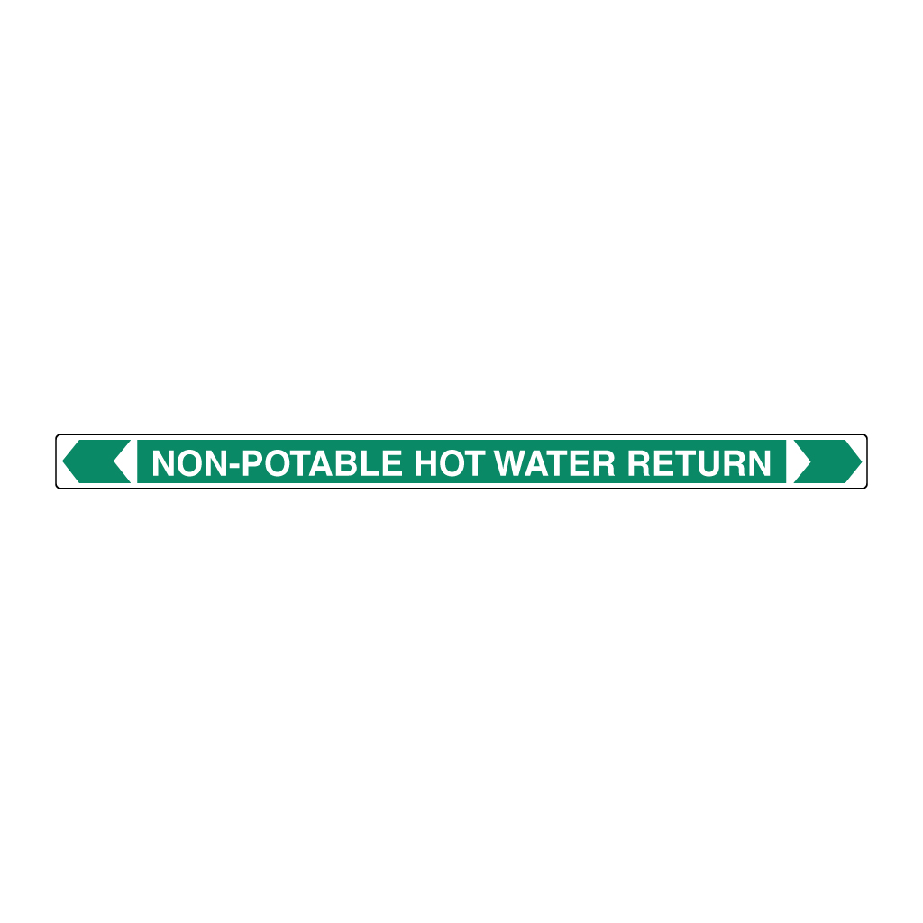 *PO* Pipe Marker ;- Non-Potable Hot Water Return 25mm x 380mm(G)