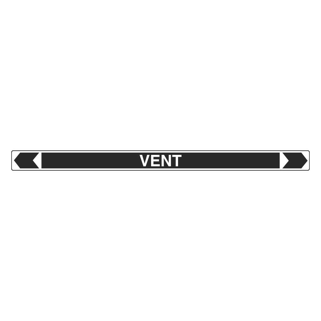 Pipe Marker ;- Vent 40mm x 400mm (Blk)