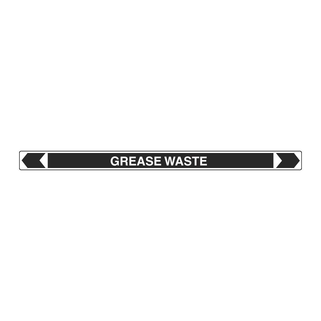 *PO* Pipe Marker ;- Greasy Waste 40mm x 400mm(BL)