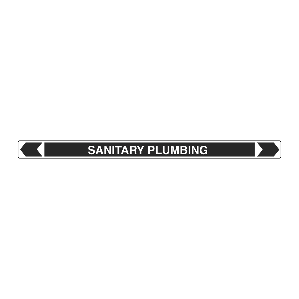 *PO* Pipe Marker ;- Sanitary Plumbing 25mm x 380mm(BL)