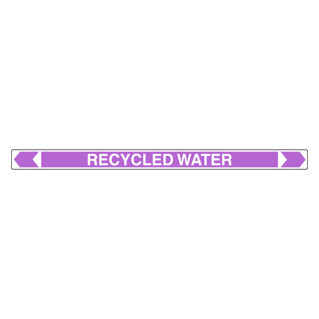 *PO* Pipe Marker ;- Recycled Water 25mm x 380mm(L)