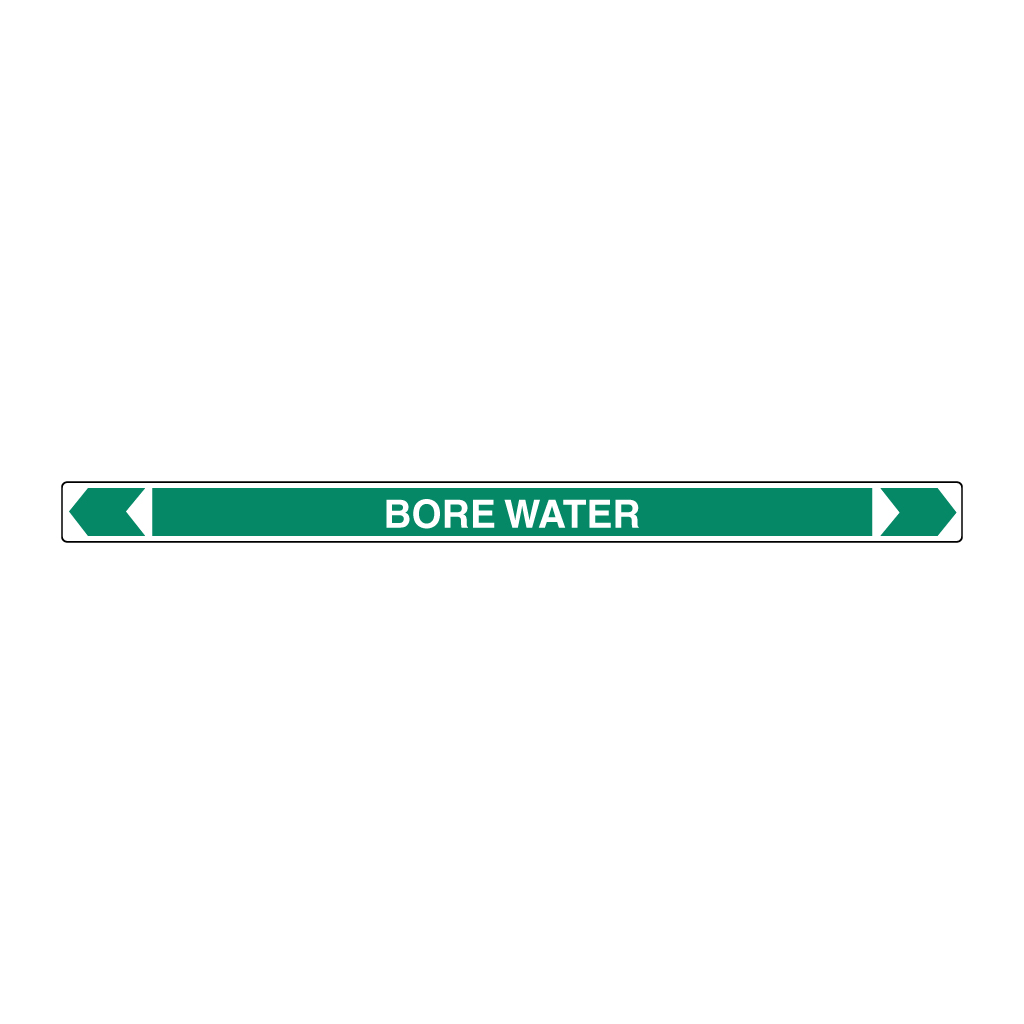 *PO* Pipe Marker ;- Bore Water (Green) 25mm x 380mm