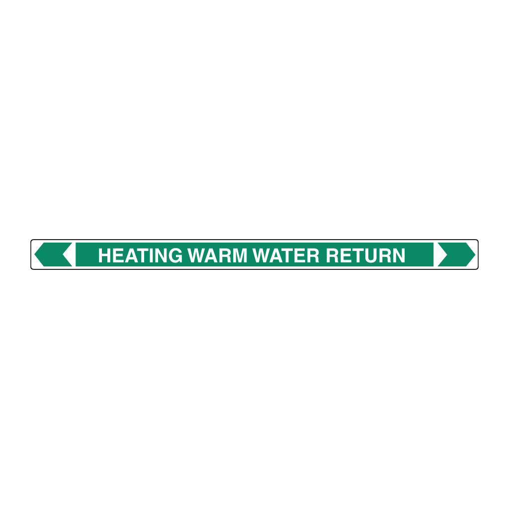 *PO* Pipe Marker ;- Heating Warm Water Return 25mm x 380 (G)