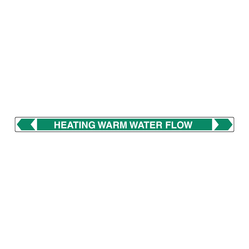 *PO* Pipe Marker ;- Heating Warm Water Flow 25mm x 380 (G)