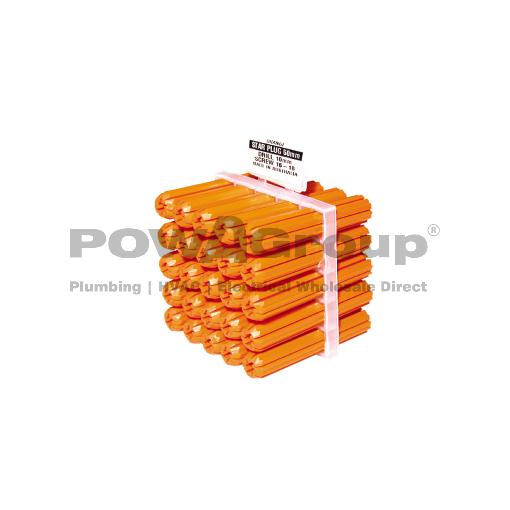 Wall Plugs PVC Orange 10 x 50mm