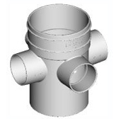 4 Way Riser 100 PVC - 50 x 50 x 40 x 40