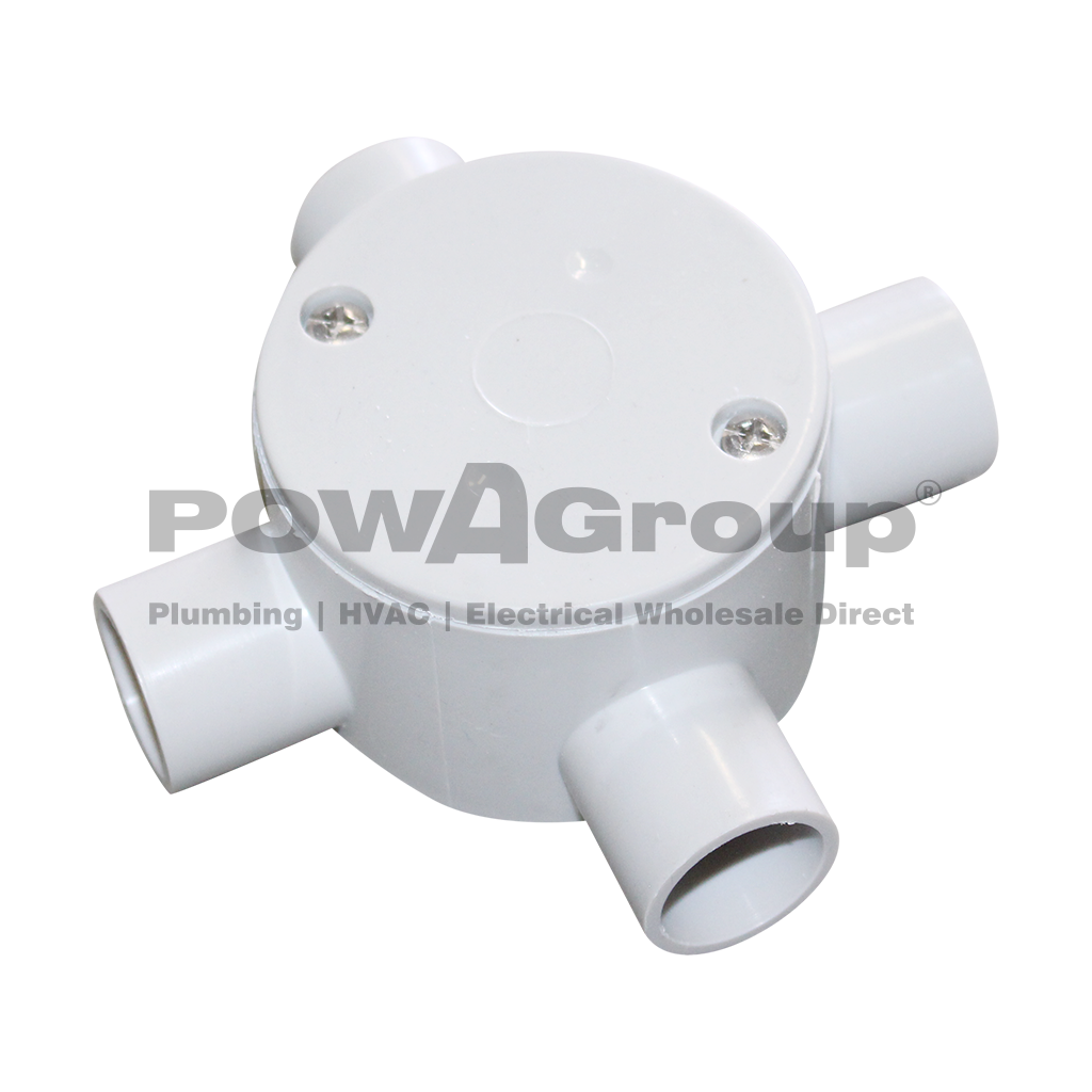 PowACity Junction Box 4 Way 20mm Deep (Pack 10)