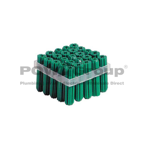 [01WPG6525] Wall Plugs PVC Green 6.5 x 25mm