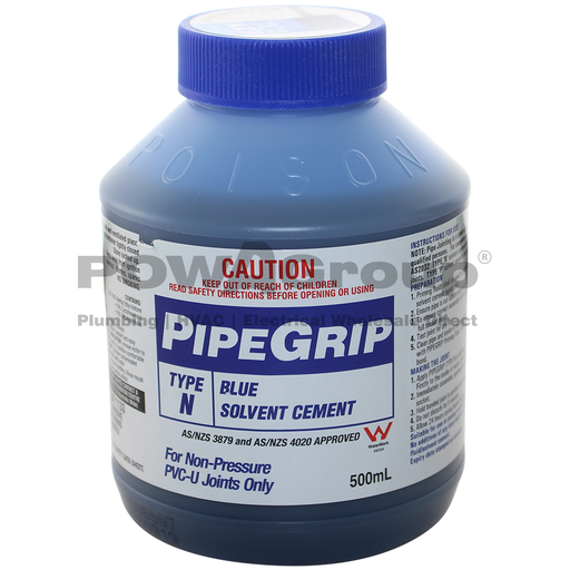 [06BG500B] PVC Cement Blue Glue - Pipe Joining 500ml - With Brush Applicator