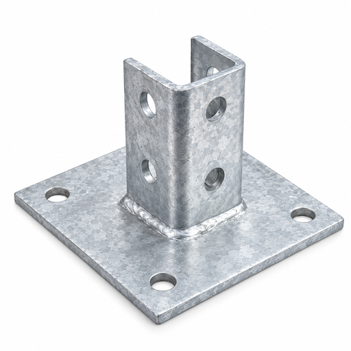 [09BASEPLATE150] Base Plate 150mm x 150mm x 100mm Hot Dipped Galvanised
