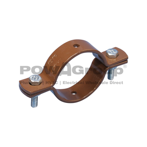 [10DBCU65] Double Bolted Clamp CU P/Coated Brown 65mm NB 63.5mm OD