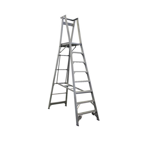 [14PROP11/8] *PO* Platform Ladder Aluminium 11ft (3.3m) Overall x 8ft (2.4m) To Platform - 8 Steps Inc Platform