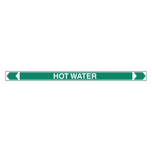 [22AFPMK043] *PO* Pipe Marker ;- Hot Water 50mm x 380mm(G)