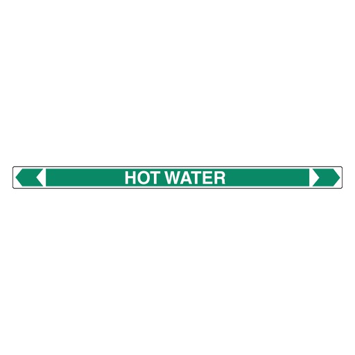 [22AFPMK044] Pipe Marker ;- Hot Water 40mm x 400mm(G)