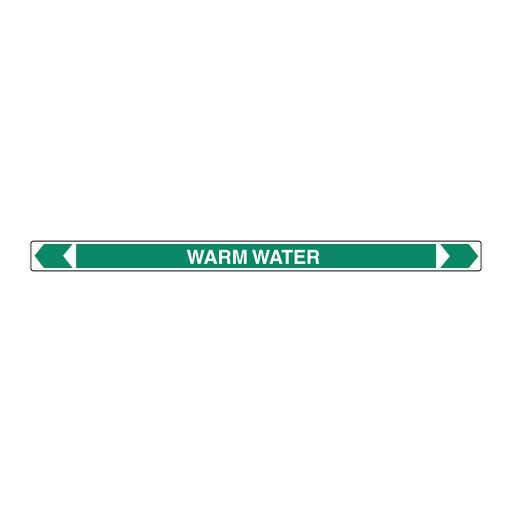 [22AFPMK075] *PO* Pipe Marker ;- Warm Water 50mm x 380mm(G)