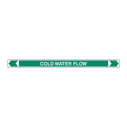 [22AFPMK116] Pipe Marker ;- Cold Water Flow 40mm x 400mm(G)