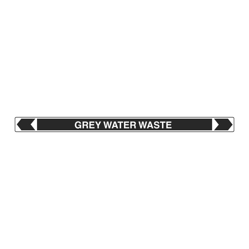 [22AFPMK206] *PO* Pipe Marker ;- Grey Water Waste 25mm x 380mm (BLK)
