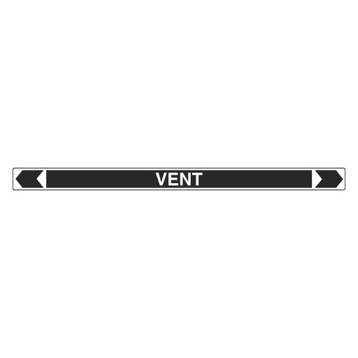 [22AFPMK352] Pipe Marker ;- Vent 40mm x 400mm (B)